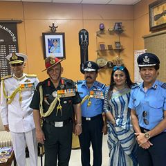 Honoured to be with the gentlemen who lead our Armed Forces - Air Chief Marshal RKS Bhadauria (@indianairforce), General Bipin Rawat (@indianarmy.adgpi ), Admiral Karambir Singh (@indiannavy), and also Mrs. Asha Bhadauria.
#AFDay19.