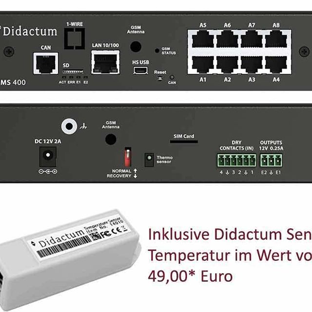 Überwachen Sie zuverlässig Ihre wichtigen Räume und Umgebungen mit dem Monitoring System 400 des Herstellers Didactum. 
#Überwachung #Monitoring #Raumüberwachung #Security #Didactum #Sicherheit #Überwachungsgerät #Überwachungssystem #Alarmsystem #IT #Rechenzentrum #Serverraum #Temperaturüberwachung #Sensor #LAN #Netzwerk #Alarm #SNMP.